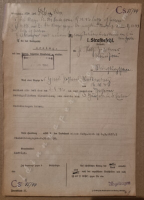 Erding Fraunberg Kleinstürzlham Strafbefehl Gerichtskostenmarken 1941