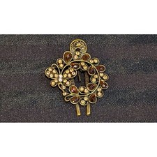 Vintage Gold Tone Rhinestone Butterfly Floral Hair Clip