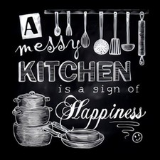 A Messy Kitchen Is A Sign Of Happiness Cooking Food Refrigerator Fridge MAGNET