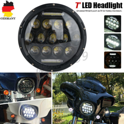DOT 7'' LED Haupt Projektor Hi/Lo DRL Scheinwerfer Für Harley Motorrad E-Geprüft