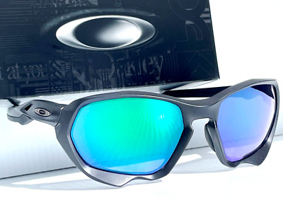 NEW Oakley PLAZMA Matte Black POLARIZED Galaxy Jade Green Lens Sunglass 9019