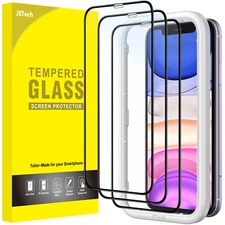 JETech Full Coverage Screen Protector for iPhone 11/XR 6.1-Inch, 3-Pack