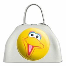 Sesame Street Big Bird Face White Metal Cowbell Cow Bell Instrument