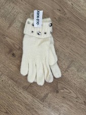 Ivory Gloves With Rhinestones New With Tags