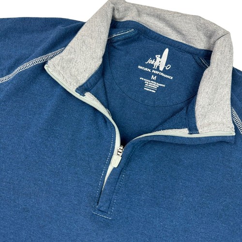 Johnnie-O Men's 1/4 Zip Performance Pullover Blue/Gray • Medium