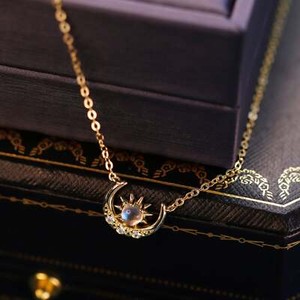 Authentic Celestial Harmony Moon And Sun Gold- Plated Talisman