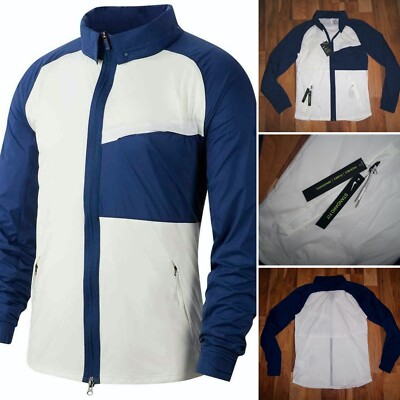 Nike Men's Shield Zip Hooded Jacket Packable Navy/White AJ5444 133 Small S $110