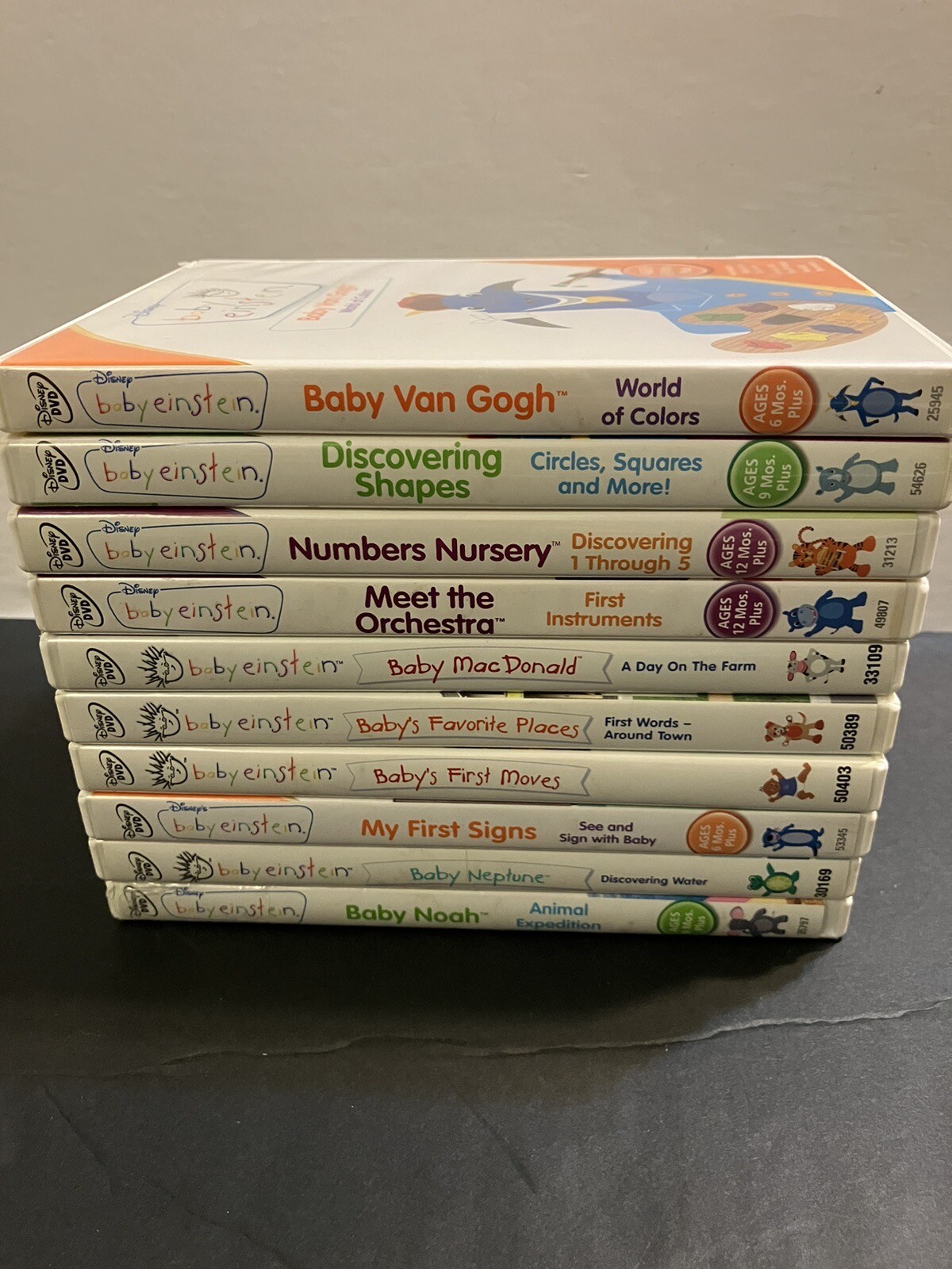 Lot of 10 Disney Baby Einstein Digital Board Book DVDs Early Childhood