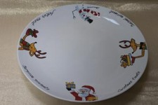 HOLIDAY MAGIC by ASHLEY COOPER SANTA CLAUS SNOWMAN REINDEER ROUND PLATTER - NEW