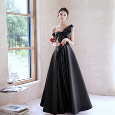 Dress One-Shoulder Floor-Length Evening Gown Sexy A-LINE Satin Evening Dresses