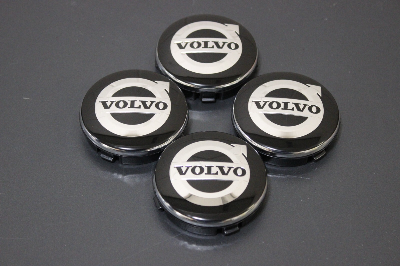 92-15 SET OF 4 VOLVO BLACK CENTER WHEEL HUB CAPS COVER LOGO RIMS V40-V90 XC90 XC