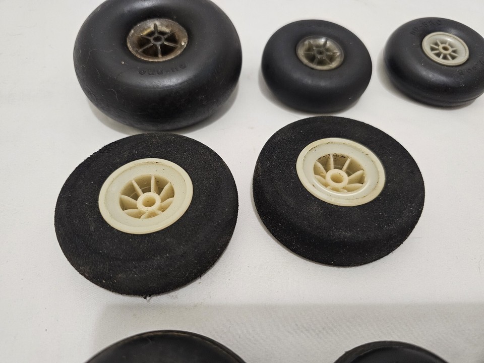 Lot of 13 DuBro, 2 Foam, Ballon RC Airplane Wheels/Tires/Landing Gear