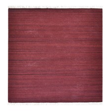 Eco-Friendly Hand Woven Flat Weave Kilim Wool Area Rug Solid Dark Red BBD00111