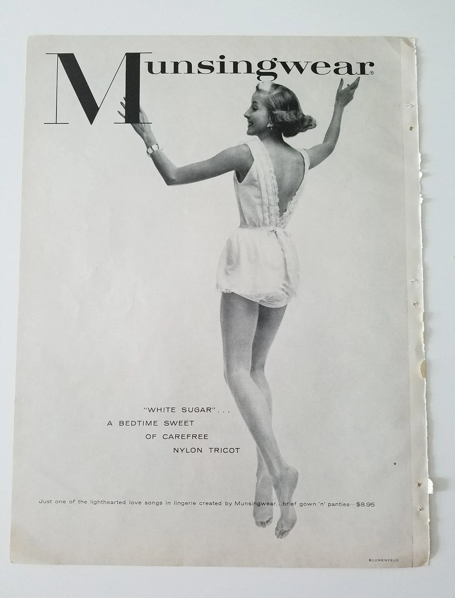 1956 women s munsingwear vintage lingerie gown and panties underwear ad