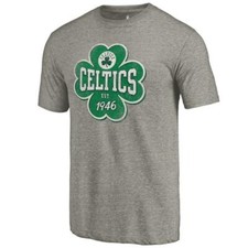 NEW NWT Mens Boston Celtics Irish Shamrock T-Shirt Distressed Logo NBA 3U