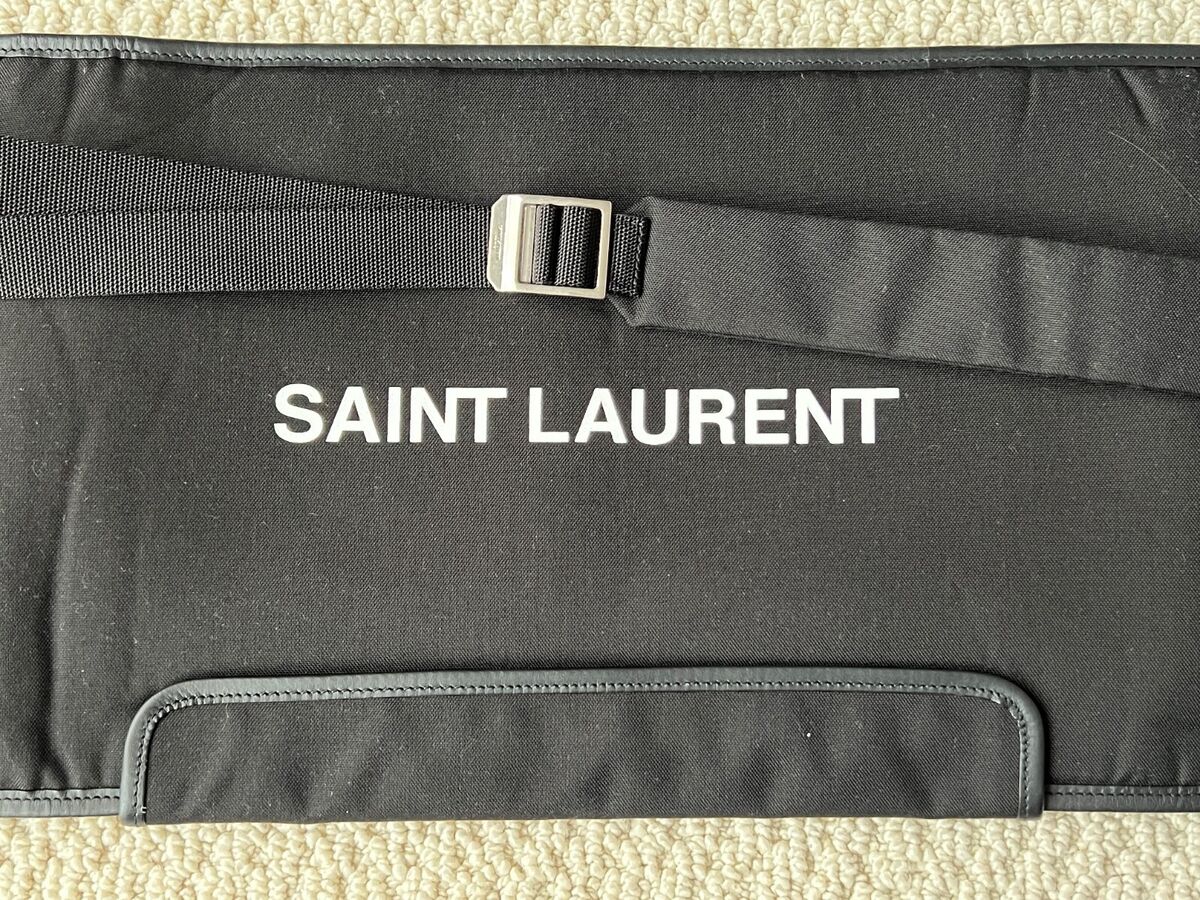 NWT Saint Laurent YSL Logo Black Canvas Leather Zip NWT Saint Laurent YSL Logo Black Canvas Leather Zip