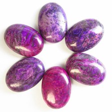 6Pcs 25x18x7mm Purple Crazy Lace Agate Oval Cab Cabochon B65419