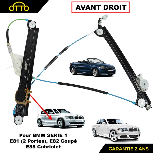 Auftrieb Glas Fensterheber Eis Vorne Rechts FüR BMW Serie 1 E81 E82 E88-image
