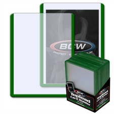 25 BCW 3 x 4 Topload Baseball Trading Card Holders GREEN Border hard protectors