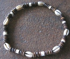 38 cm Choker Surf Kauri Muschel Halskette braun Kokos Holz Kette Surferschmuck