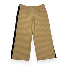 La Ligne Target Pants Womens 2X Tan Brown Stripe Wide Leg Trousers NWOT
