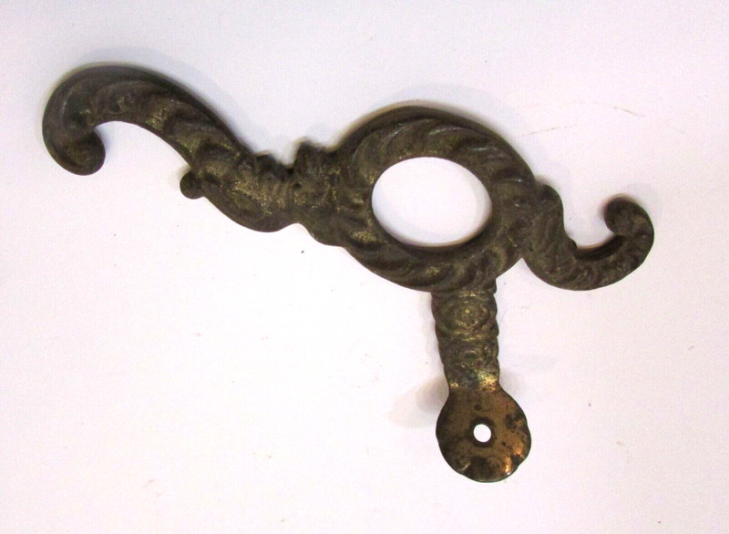 Old 1870's Ornate Cast Iron 4x5 Coat Hook part from Hall Tree Possibly