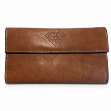 VTG Amity Leather Billfold Wallet Tri-Fold Brown Made In USA NOS New With Tags