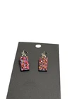 Dichroic Glass Dangle Earrings 925 Sterling Silver Hooks 0.75 inch