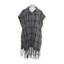 Zara, Poncho, Größe: XL, Grau/Schwarz, Acryl/Polyester/Wolle, Damen #Ksw
