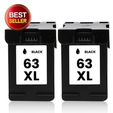 2PK 63XL Black Ink Cartridge for HP Deskjet 1110 1112 2130 2131 2132 Printers