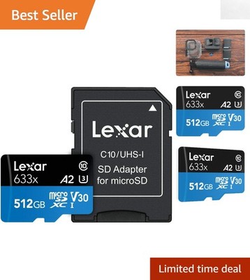 Durable 512GB microSDXC Card - Class 10, U3 for High-Quality Media Capture