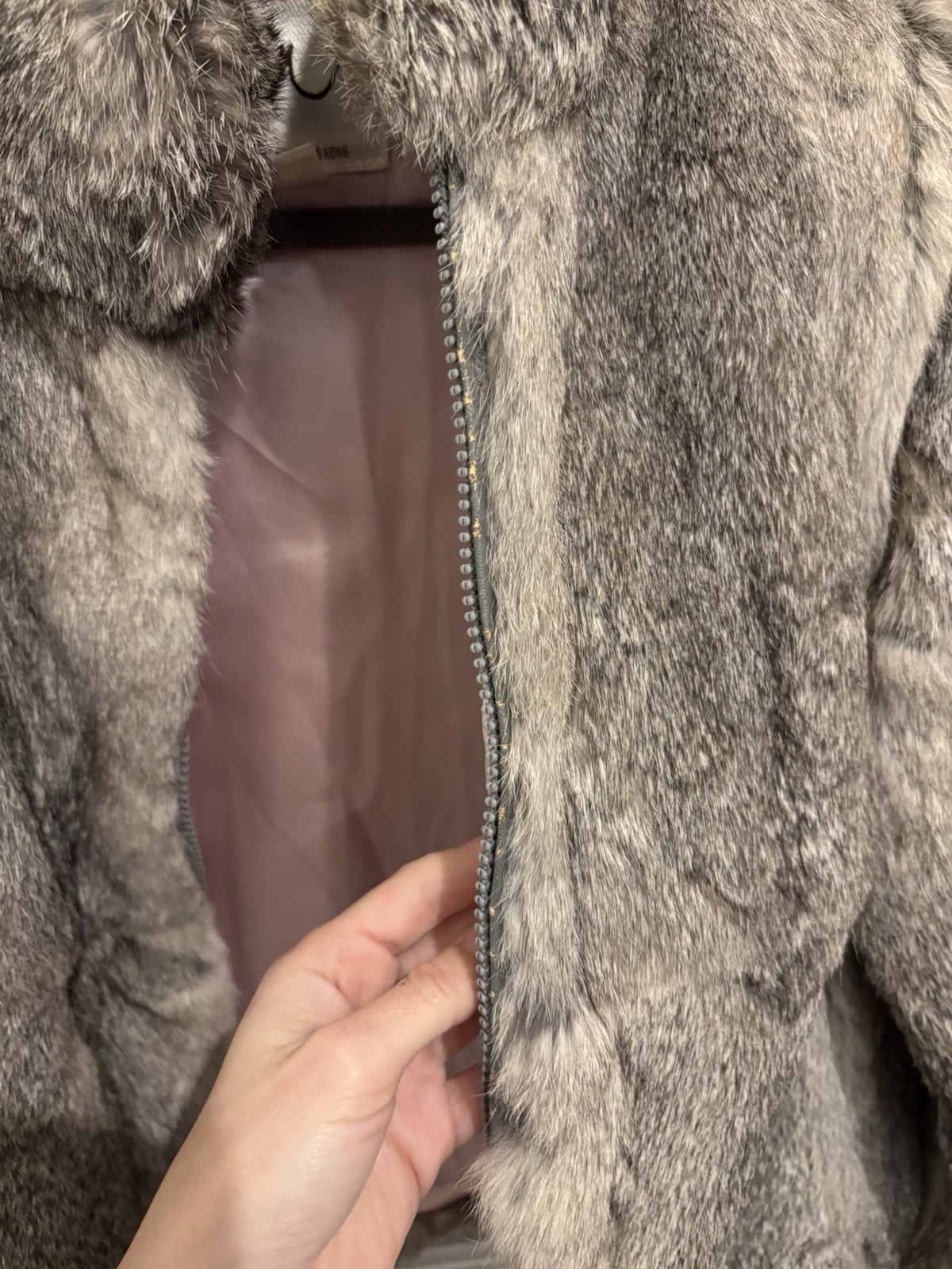 Authentic Rabbit Fur Jacket Size Small - image 5