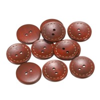 10X 44L Holz KnöPfe 28Mm 2 LöCher FüR NäHen/Kissen Diy, Rot/Braun