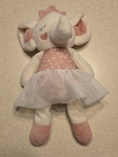 Dreamgro Baby Plush Elephant White Pink Stars Lovey 8"