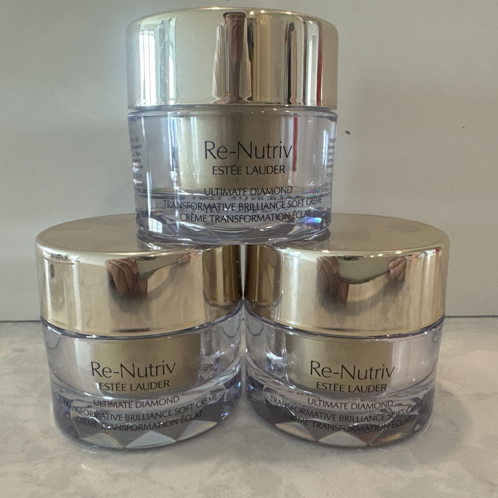 3 Estee Lauder Re-Nutriv Ultimate Diamond Transformative Soft Cream 15 ml Each