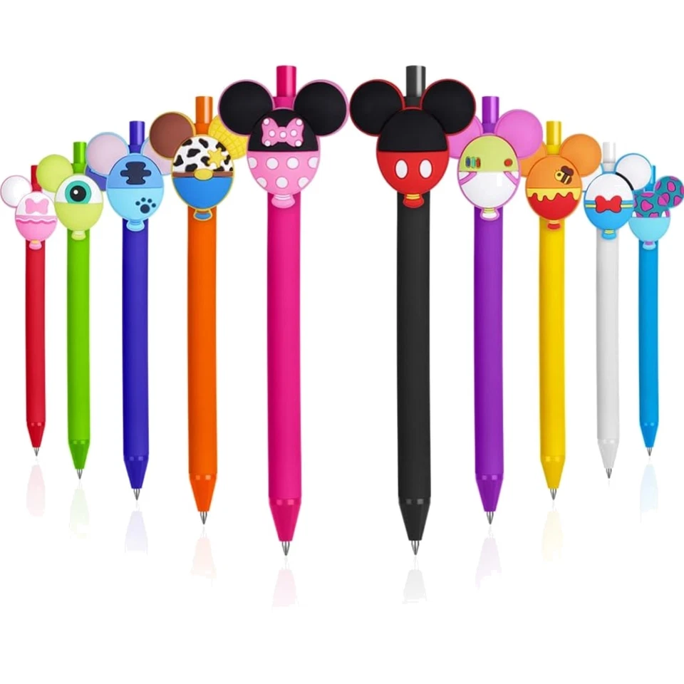 Kugelschreiber Set 10 Stück Schwarz fein Tinte Maus Design Büro Schule