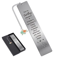 1 PC Turtle Inspirational Metal Bookmark, Cute Turtle Gifts, Book Markers