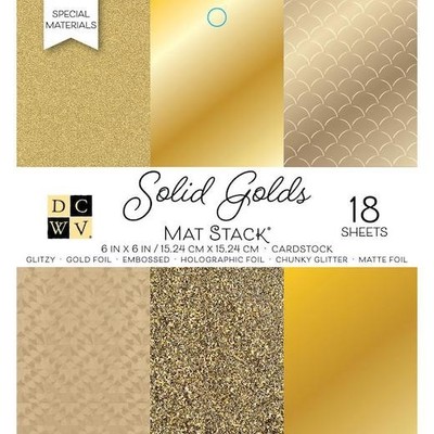 DCWV 6''x6'' Specialty Cardstock Stack 18 Stück - Solid Golds
