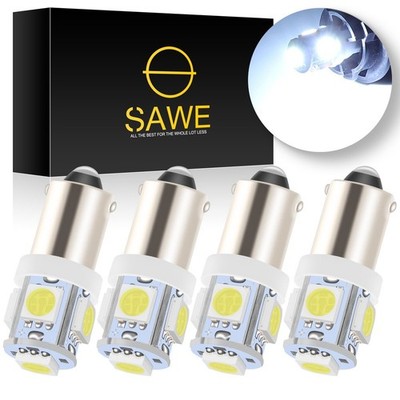 4 x SAWE White T11 BA9S T4W H6W 1895 57 5-SMD LED Light Bulb Lamp for Dome Map