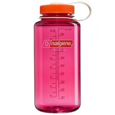 Nalgene 32oz Wide Mouth Water Bottle, BPA-Free USA Made - Fuchsia + Flame Orange