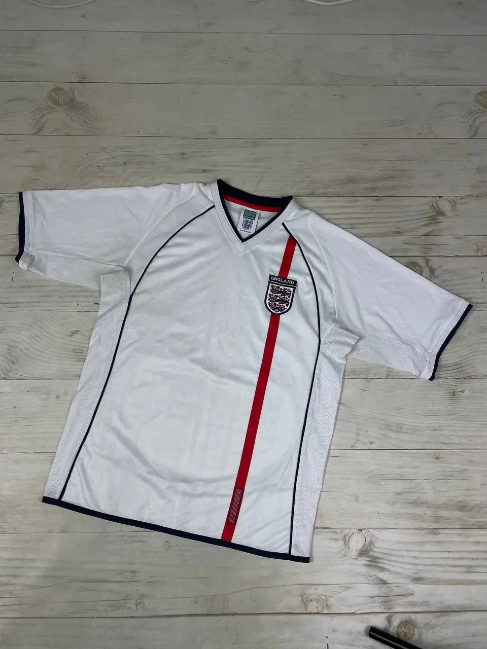 Vintage Score Draw England Retro Home Shirt Soccer Jersey Men Size M White