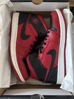 Nike Air Jordan 1 Mid Herrensneaker, Gym Red/Black-White, Größe 45