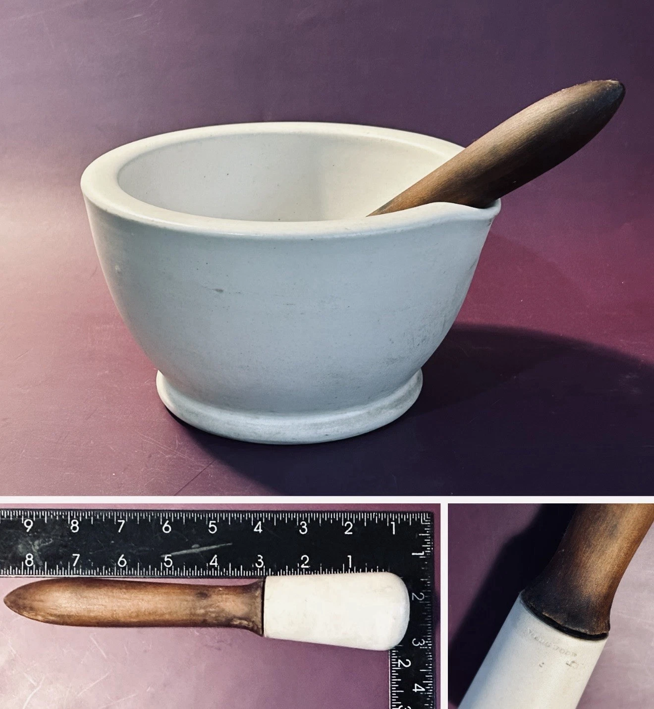 Antique Vintage Wedgwood Aphotecary Pestle and Mortar