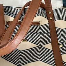 Bag Jj Cole Bucket Tote Navy Twine with Strap and Diaper pad Duffle Bag Diaper