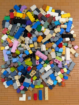 #ad #ad 450pcs LEGO Mixed Color Bricks Bulk Lot 1x1 1x2 1x3 1x4 2x2 Corners MOC Cleaned $31.99