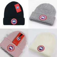 Authentic Canada Goose Men's Black Winter Beanie - Warm Cuffed Hat