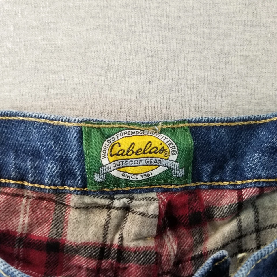 Cabela's Jeans Men's Sz 34/32 VTG Flannel Lined Dark Wash 100% Cotton Normcore - Image 3 of 4