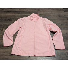 Lilly Pulitzer Womens Small Pink Full Zip Windbreaker Jacket Palm Tree Logo S