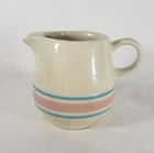 McCoy Pottery 7020 * Pink and Blue Stripe * Creamer Sauce USA Farmhouse Country