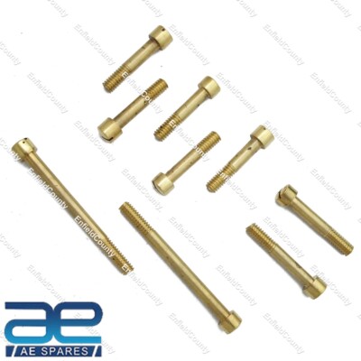 Passend für Royal Enfield Bullet Early Gear Box Screw Kit Brass Vintage Look